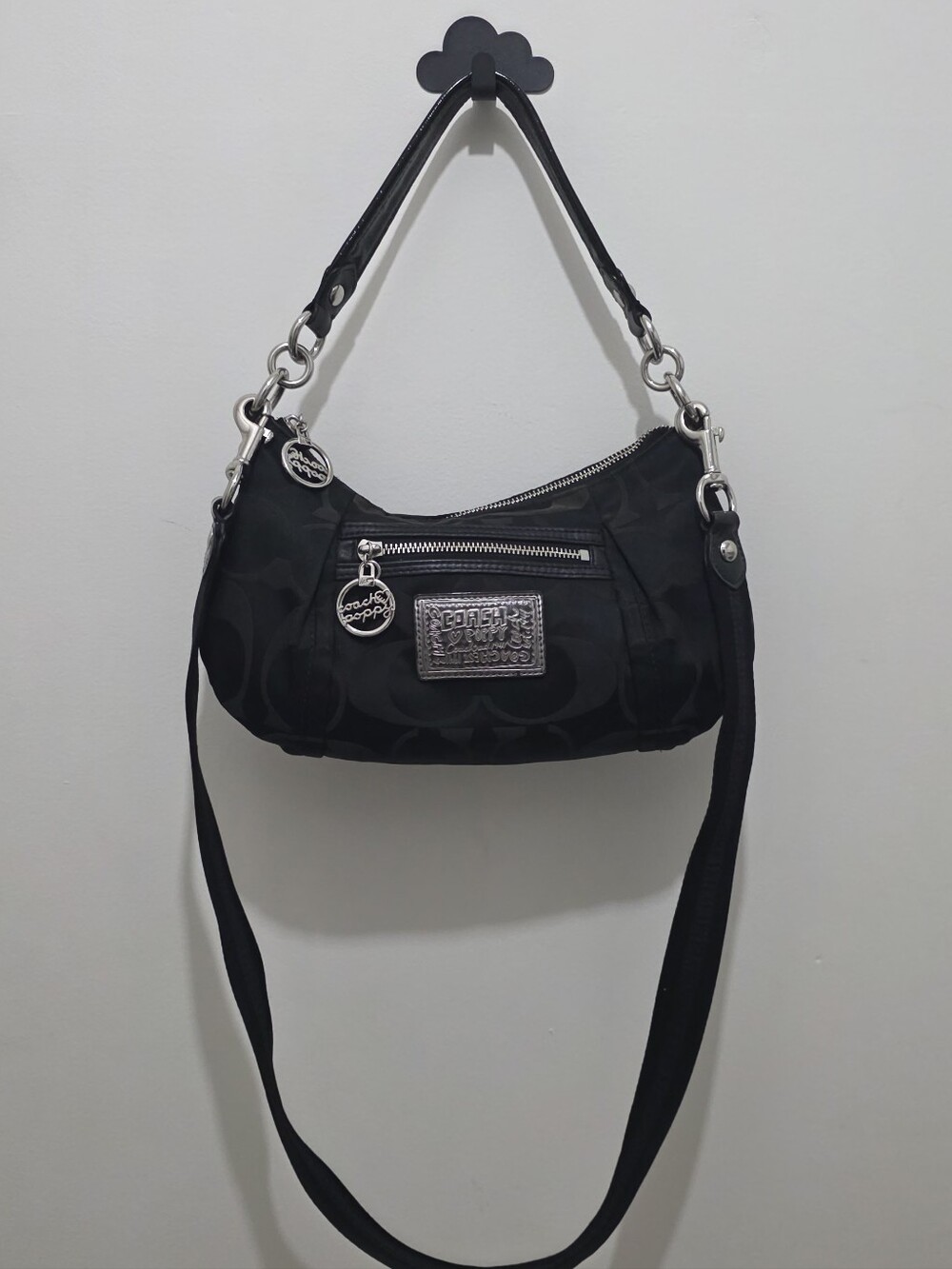 🖤 Coach Black Poppy Signature Groovy Crossbody / Shoulder Bag